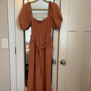 Rust/Orange Linen Billabong Jumpsuit